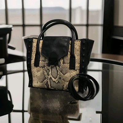 BOLSO BANDOLERA LOEFFLER RANDALL JUNIOR WORK TOTE CUERO NEGRO PITÓN $380 Foto 1 de 4