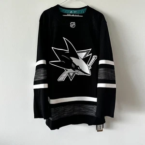 NHL San Jose Sharks All Star Hockey Jersey Adidas Parley Black NWT Size 46 Strap - Picture 1 of 9