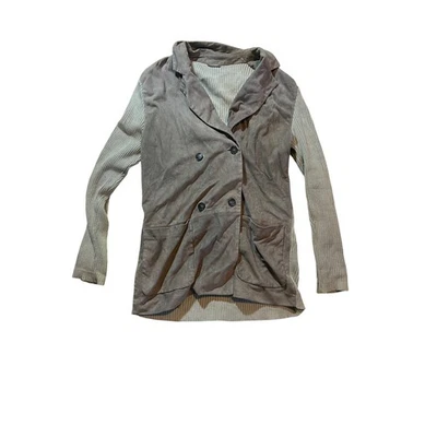 Chaqueta Blazer Gris Vintage Bally Para Hombre Gamuza Tejida Doble Pecho Talla 38 Foto 1 de 4