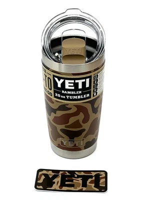 YETI Rambler 20 oz Tumbler Wetlands Camo Limited Edition Includes Camo Sticker