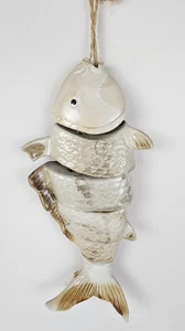 Carillón de viento para peces de cerámica articulada de 12" en cuerda colgante o decoración para colgar en la pared - Imagen 1 de 10