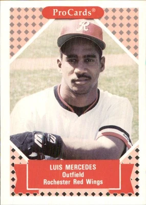 Luis Mercedes 1991-92 ProCards Tomorrow's Heroes #2 RC Rochester Red Wings - Image 1 of 2