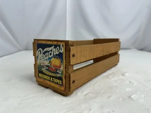Vintage Peaches Records Wood Cassette Tape Crate Storage Holder 80s-90s Retro  - Picture 1 of 7