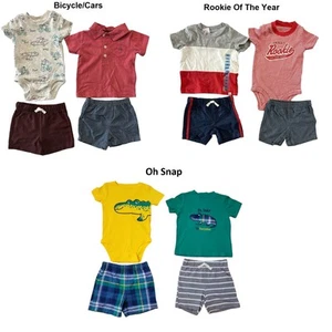 Carter's Baby Boy's 4 Piece Short Sleeve Shirts & Shorts Outfit Sets - Picture 1 of 5