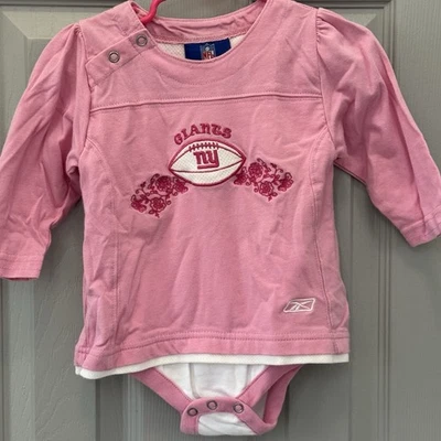 Camiseta/combo rosa con logotipo de la NFL de los New York Giants para niñas 12 meses Foto 1 de 4