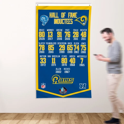 Los Angeles Rams 3x5 ft Flag Hall of Fame Inductees NFL Banner FREE Shipping Cover