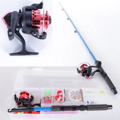 SOYTICH Angelset für Kinder Rute Rolle Angelrolle Angelkoffer Angelbox (KA-Set)