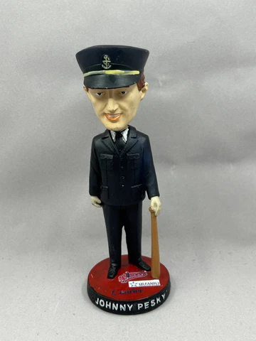 Johnny Pesky Bobblehead Lowell Spinners WWII Navy Uniform Autographed SGA 2010 Cover