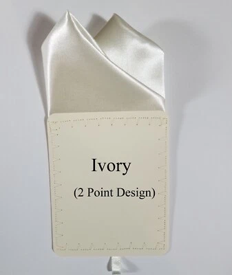 NEW - Men's 2 Point Pre-Folded Satin Pocket Square Insert - More Colors - Image 1 of 4