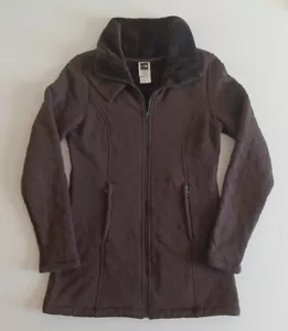 The North Face Jacket Womens Size Small Brown Caroluna Quilted Fleece Lined Long - Picture 1 of 9
