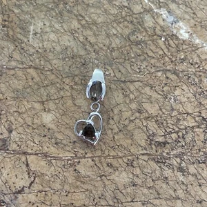 925 Sterling Silver heart stone pendent vintage* - Picture 1 of 3