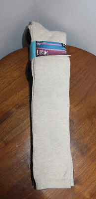 HUE WOMENS KNEE SOCKS 3-PAIR SET BEIGE BLACK CHARCOAL GRAY SIZE 4-10 (RUN SMALL) - Image 1 of 3