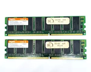 X2 Hynix 256mb RAM DDR 333mhz Cl2.5 Memory PC2700U-25330 - Picture 1 of 1