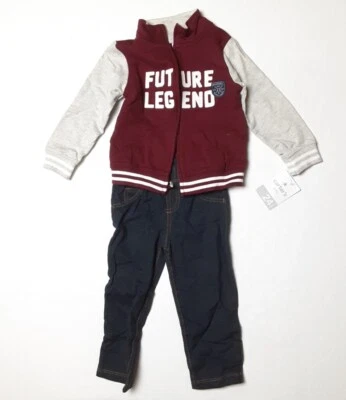 NWT Carter's Track Jacket/Pants Outfit Blue/Maroon/Grey Childrens Size 24 Months - Image 1 of 4