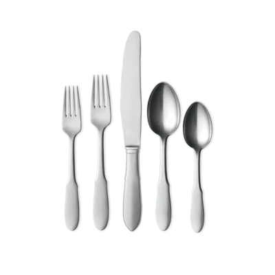 Mitra Matte by Georg Jensen Stainless Steel Place Setting 5 Piece - Vtg NOS