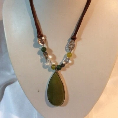 COLLAR COLGANTE SILPADA PLATA ESTERLINA 925 PIEDRA VERDE N2099 Foto 1 de 4