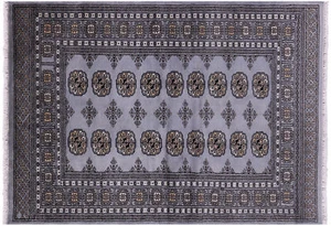 Alfombra de lana hecha a mano Silky Bokhara 4' 0"" X 5' 7"" - Q21836 - Imagen 1 de 8