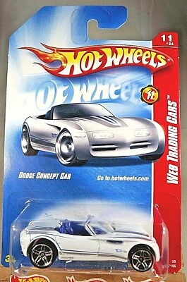 Hot Wheels #87 Web Trading Cars 2008 11/24 Dodge Concept Car blanco con radios Pr5 Foto 1 de 4