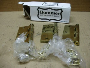 Bisagras de puerta de metal con acabado de latón Bommer 5000-350-632, 3-1/2 x 3-1/2, conjunto de 3 - Imagen 1 de 3
