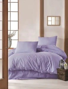 Modern Design Lilac  3 Pieces Ranforce Polly Cotton Queen Duvet Cover Set - Picture 1 of 4
