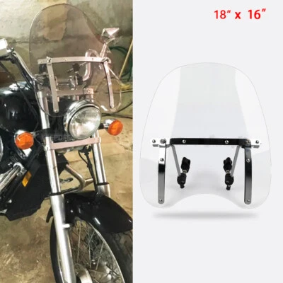 For Honda Magna 250 750 Shadow 7/8" 1" Handlebar 18"x16" Windshield Windscreen - Image 1 of 4