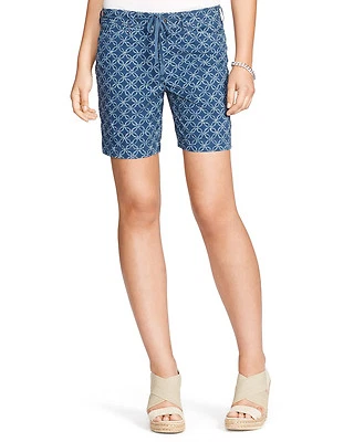 Lauren Ralph Lauren Blue Mu Shibori Drawstring Shorts Women's Size 8 16 NWT - Image 1 of 4