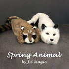 Trics magiques animal de printemps (fourrure de lapin) renard blanc/raton laveur comédie magique scène amusante