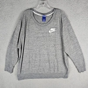 Nike Gym Vintage Crew Neck Womens 2X Light Gray AH2862 Shirt Organic Blend - Picture 1 of 9