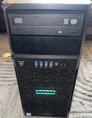 HP ML30 Gen9 G9, E3-1270v5 3.6, 16GB, DVD, H240 SAS, iLO Adv, SSD, 4x6000gb 24TB - Image 1 of 4