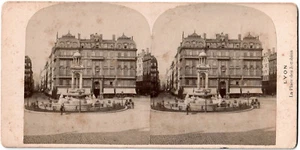 Lyon.Rhône.La Place des Jacobins.Stereoview.Photo Stereo Albuminée N.D.Animée. - Picture 1 of 1