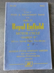 Book replacement parts Royal Enfield Ensign II 148 cc motor cycle 1956 1957 - Picture 1 of 2