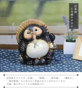 Dancing Tanuki Japonés Mapache Perro Shigaraki Yaki Ware Happy from Japan H20cm - Imagen 1 de 4