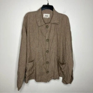 Camisa FLAX by Jeanne Engelhart 100% lino abotonada talla generosa - Imagen 1 de 8