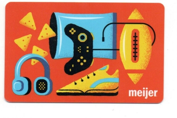Meijer Football Controller Shoe Chips Headphones Gift Card No $Value Collectible - Image 1 of 1