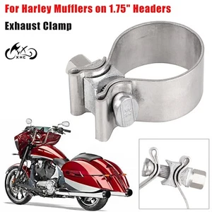 Exhaust Clamp For Harley Electra Road Street Glide FLSTF Mufflers on 1.75"Header - Bild 1 von 12