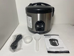 Stainless Steel Electric Rice Cooker W/ One Touch 10 Cup Uncooked 20 Cup Cooked - Picture 1 of 12