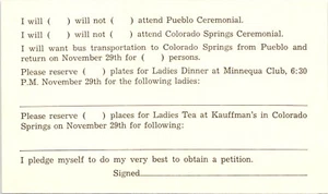 Pueblo Ceremonial Damas Cena, Té en Kauffman's Form CO POSTAL - Imagen 1 de 2