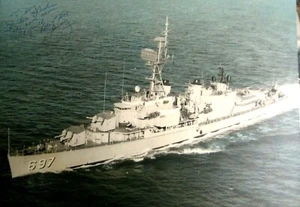 US NAVY Destroyer USS Charles S.Sperry Photo Poster 1960s,signed - Picture 1 of 3