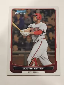 2012 Bowman Chrome Arizona Diamondbacks Baseball Card #183 Justin Upton - Picture 1 of 2