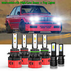 for BMW 325I 325IS 325IX 1988 1989 6000K LED Headlights + Fog Lights Bulbs Combo