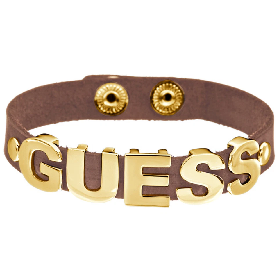 GUESS Damen Armband Schmuck Leder Metall Braun Gold UBB81311 SONDERPOSTEN - Bild 1 von 1