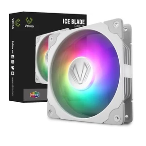 1x Vetroo White Frame ARGB 120mm LED Gaming Computer Case Cooling Fan - Picture 1 of 8