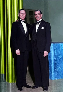 BELA LUGOSI & BORIS KARLOFF AT UNIVERSAL CITY CA 1932 magnete fotografico @ 3"x5" - Foto 1 di 1