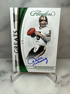 2022 Panini Flawless Archie Manning GREATS Signatures Auto Emerald SSP #/3 MINT