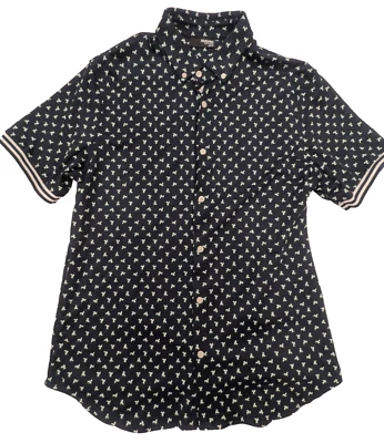 Murano Liquid Luxury Men’s L Slim Fit Button Down – Space Planet Print Shirt - Image 1 of 4