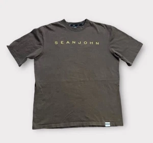 Vintage Sean John T-Shirt Adult Size XL Brown Short Sleeve Spell Out Y2K - Picture 1 of 9