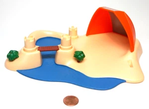 Playmobil Miniature Ocean Play Scene Base Palm Trees Canopy Sand Castles 4149 - Picture 1 of 1