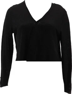 Joan Rivers Cotton Blend Slub Cardigan Black 1X NWOT (593) - Picture 1 of 9