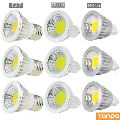 Ultra Bright MR16 GU10 E27 E14 Dimmable LED COB Spot Light Bulbs 6W 9W 12W RK - Image 1 of 4