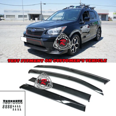 Fits 14-18 Subaru Forester OE-Style Side Window Rain Guard Visors + Clips - Image 1 of 4